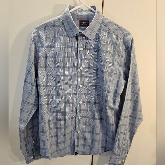UNTUCKit Blue Checkered Button Down Mens Small Shirt - Picture 1 of 7